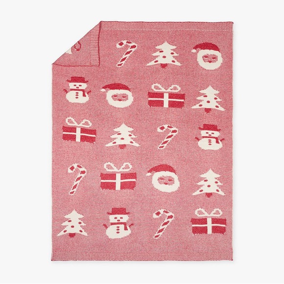 Pottery Barn Kids Merry & Bright Christmas Blanket Twin Throw Snowflake holiday